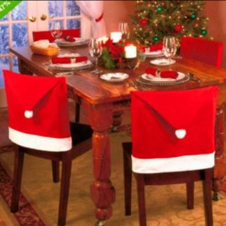 Funda para silla en forma de gorro navideño#