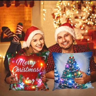 Funda Navideña para cojín con luz