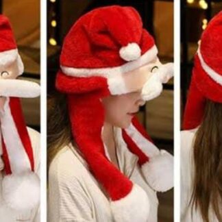 Gorro de santa con luz y bigote movible