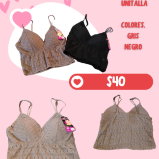 2062 Top de encaje con detalle en forma de triangulos (unitalla)