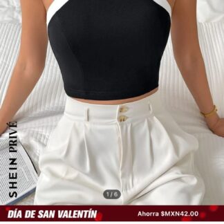 camiseta para mujer con cuello halter