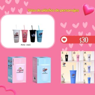 Vaso de plastico de personajes