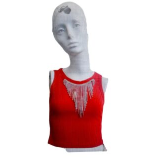 FL-571 BLUSA CON DECORACIÓN DE PEDRERIA $150 pz 3x $300