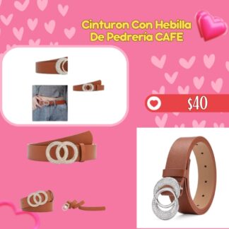 Cinturon Con Hebilla De Pedrería CAFE