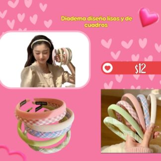 Diadema diseño lisos y de cuadros