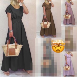 Vestido largo con cinturon