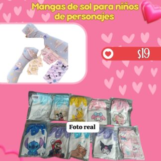 Mangas de sol para niños de personajes#