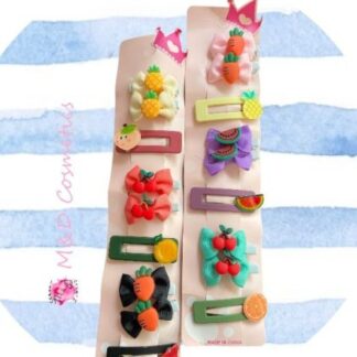 Paquete Pasador Figuras Frutas 12 pzas