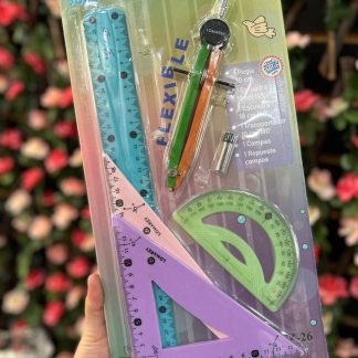 Juego De Geometría Flexibles Colores Pastel