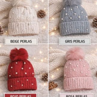 Gorro con perlas para bebe
