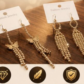 Aretes Largos Dorados y Plateados#