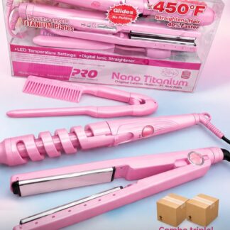 Trio de Enchinador, Plancha y Peine para Cabello#