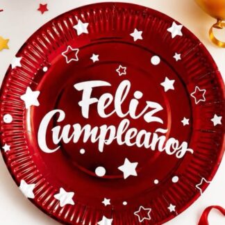 Plato de Feliz Cumpleaños $19 paquete o $15 6 paquetes